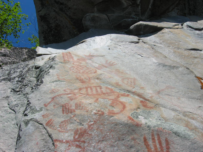 800 year old native rock paintings.